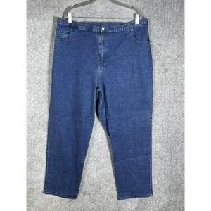 Maggie Sweet Stretch Jeans Womens Sz 22W Blue Denim Elastic Pockets Straight Leg